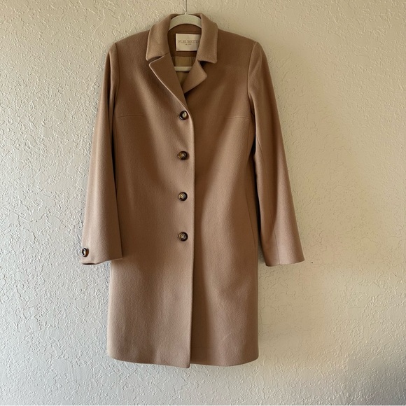 Fleurette Camel 100% Wool Long Reefer Coat - Picture 2 of 11